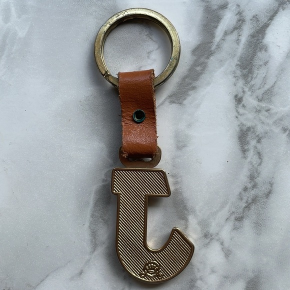 Vintage Letter J metal keychain / keyring - Picture 3 of 3
